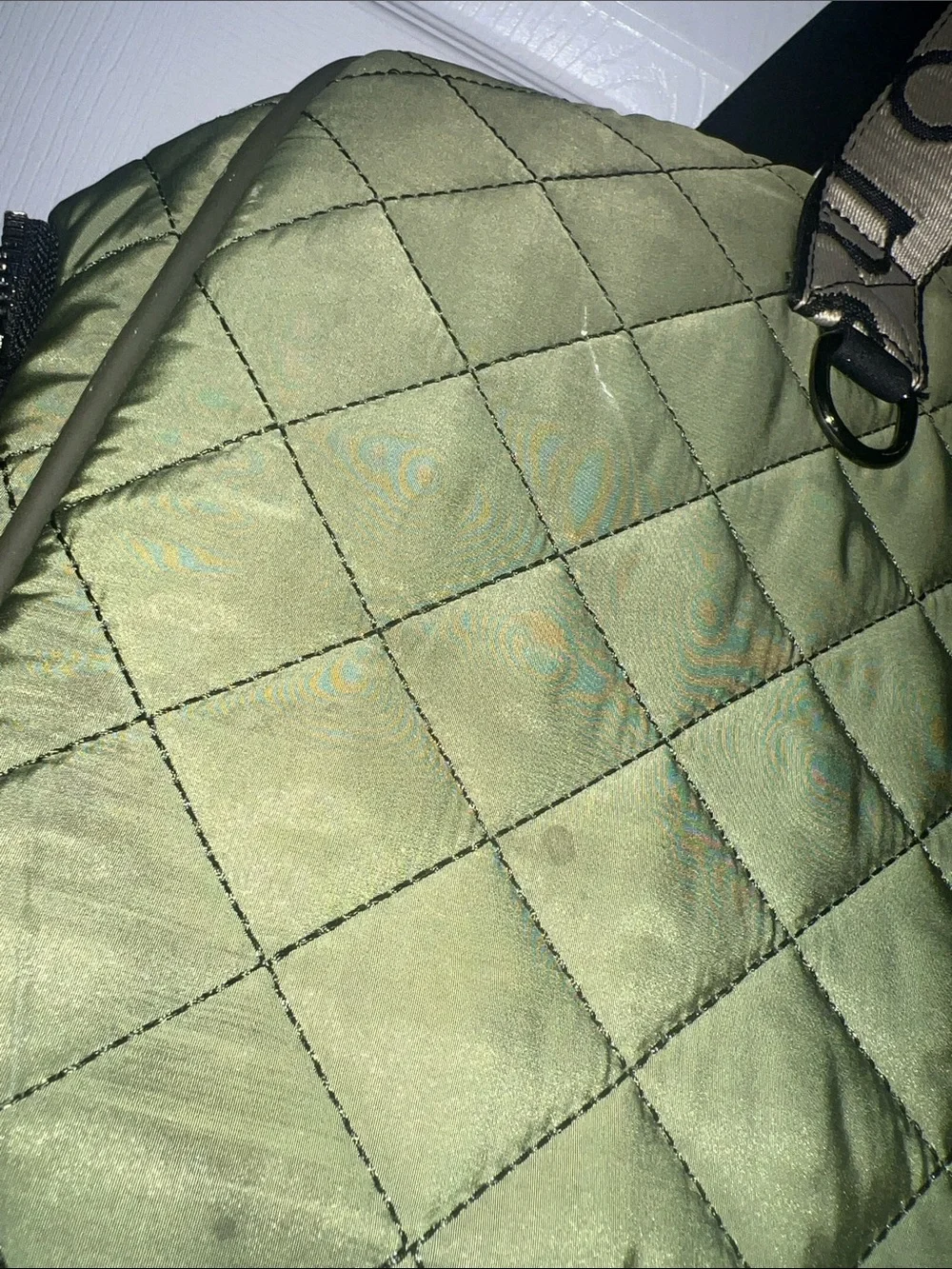 Maxbone Quilted Olive Green pet carrier with Branded Strap
